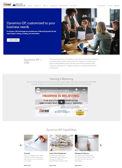 CSSI launches new Dynamics GP website