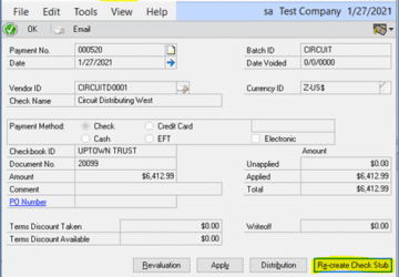 reprint GP vendor remittance