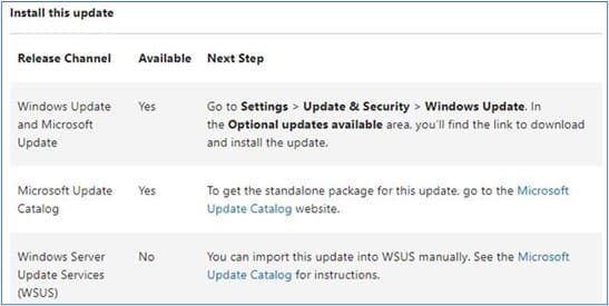 install Windows update