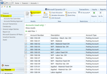 bulk inactivate GL accounts