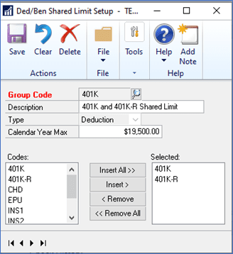 shared maximum for benefits or deductions
