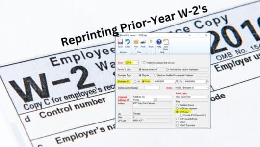 Reprint Prior Year W-2 Forms in GP