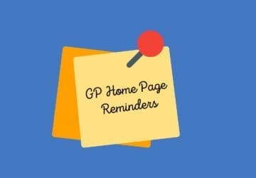 GP tips - home page reminders