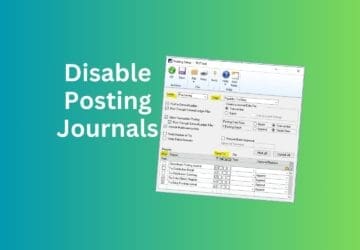 GP Tip - Disable Posting Journals