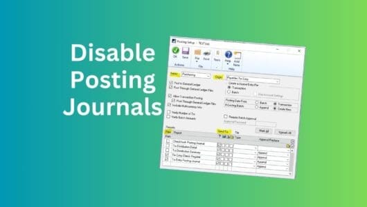 GP Tip - Disable Posting Journals