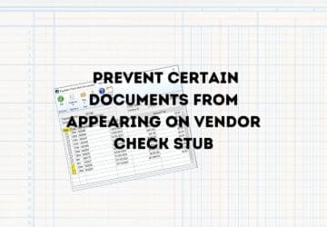 GP TIPS - vendor check stub