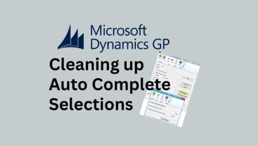 GP Tip - Clean up auto complete selections