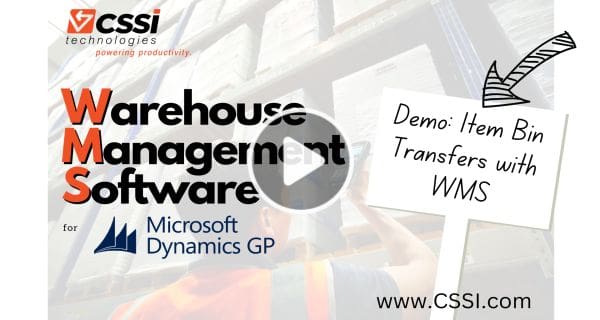 inventory transfers - WMS for GP demo